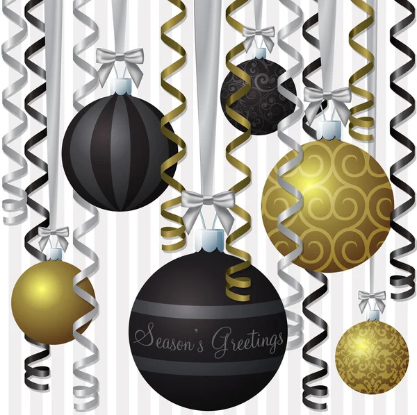 Cinta y bauble inspirado "Feliz Navidad" tarjeta en formato vectorial . — Archivo Imágenes Vectoriales