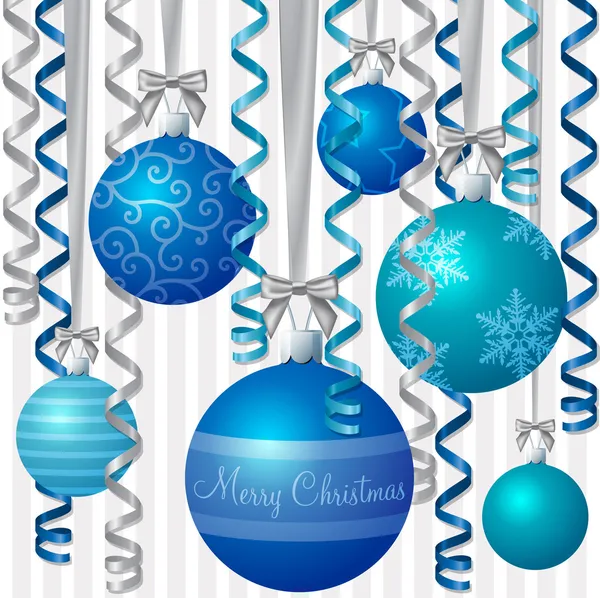 Carte de Noël inspirée du ruban et de la boule en format vectoriel — Image vectorielle