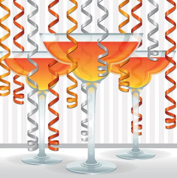 Cóctel brillante y tarjeta de cinta en formato vectorial — Archivo Imágenes Vectoriales