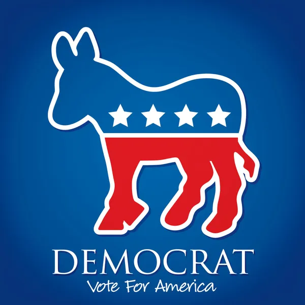 Demokrata szavazás az amerikai választási kártya vektoros formátumban — Stock Vector