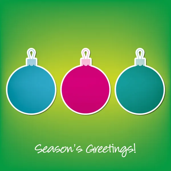 Seasons Greetings sticker bauble card in vector format — Stock Vector