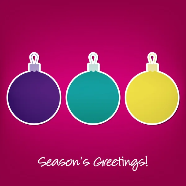 Seasons Greetings sticker bauble card in vector format — Stock Vector