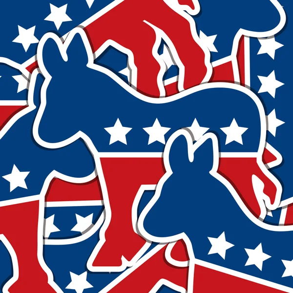 Etiqueta engomada demócrata dispersar tarjeta electoral estadounidense en formato vectorial — Archivo Imágenes Vectoriales