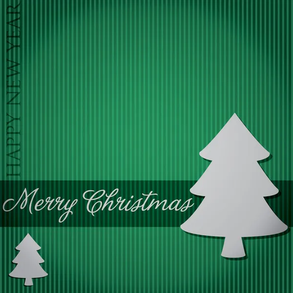 Cortar cartão árvore de Natal feliz em formato vetorial . —  Vetores de Stock