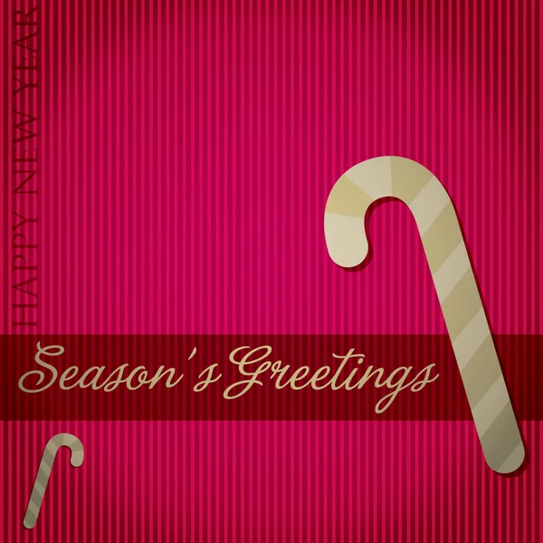Seasons Greetings candy cane card in vector format. — Stock Vector
