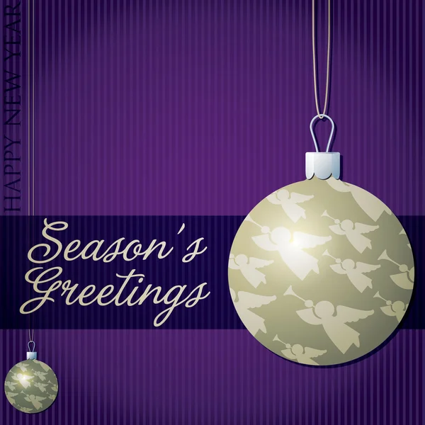 Seasons Greetins bauble card in vector format — Stock Vector