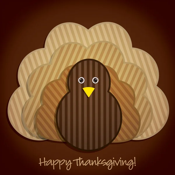 Happy Thanksgiving cute material turkey card in vector format — Stock Vector