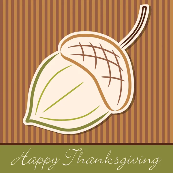 Hand drawn acorn Thanksgiving card in vector format. — Stock Vector