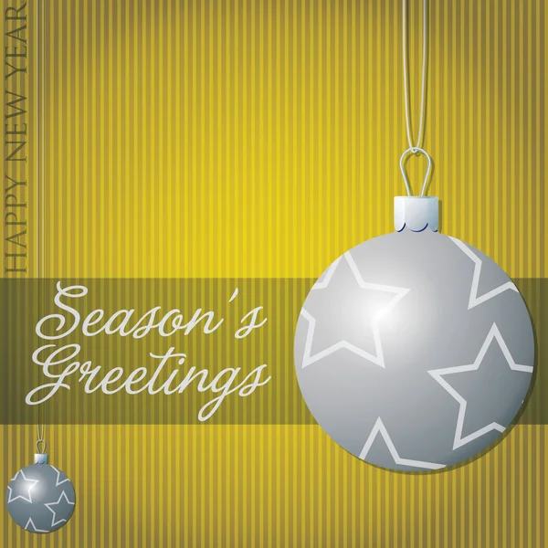 Seasons Greetings star bauble card in vector format. — Stock Vector