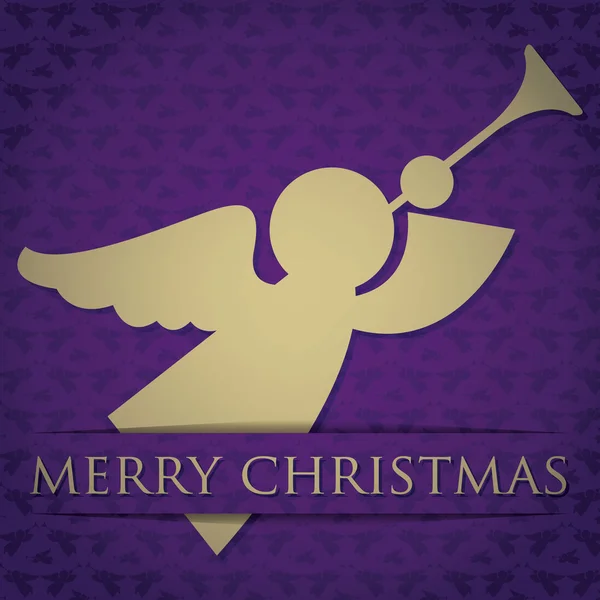 Tarjeta Gold angel Merry Christmas en formato vectorial — Archivo Imágenes Vectoriales