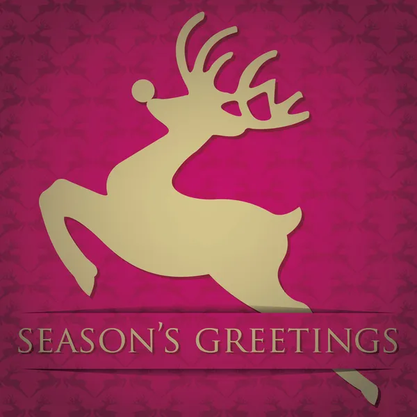 Gold reindeer Seasons Greetings card in vector format — Stock Vector