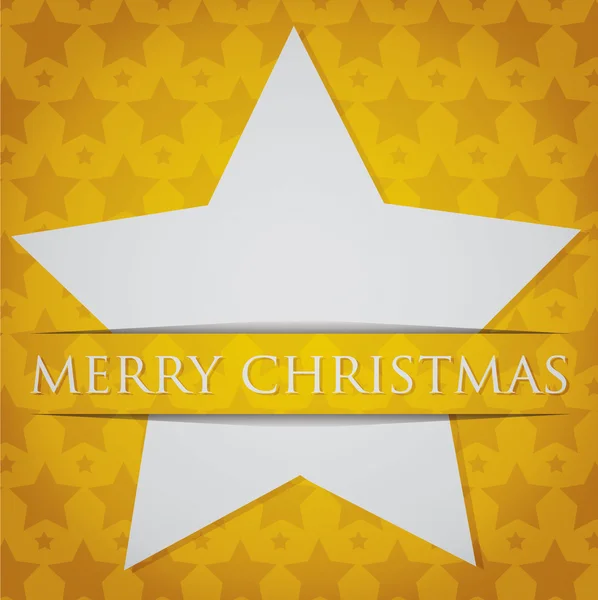 Silver star "Merry Christmas" kaart in vector-formaat — Stockvector