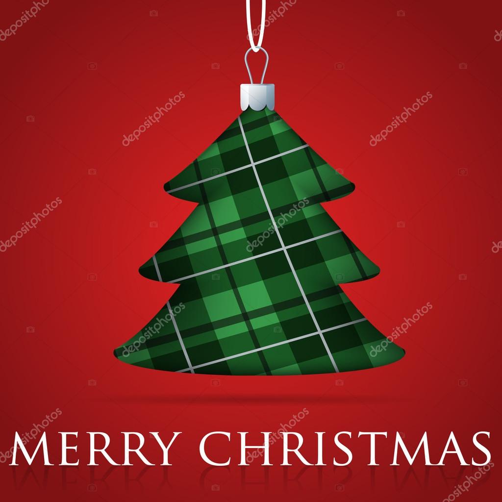 Carte De Boule De Sapin De Noël De Tartan En Format