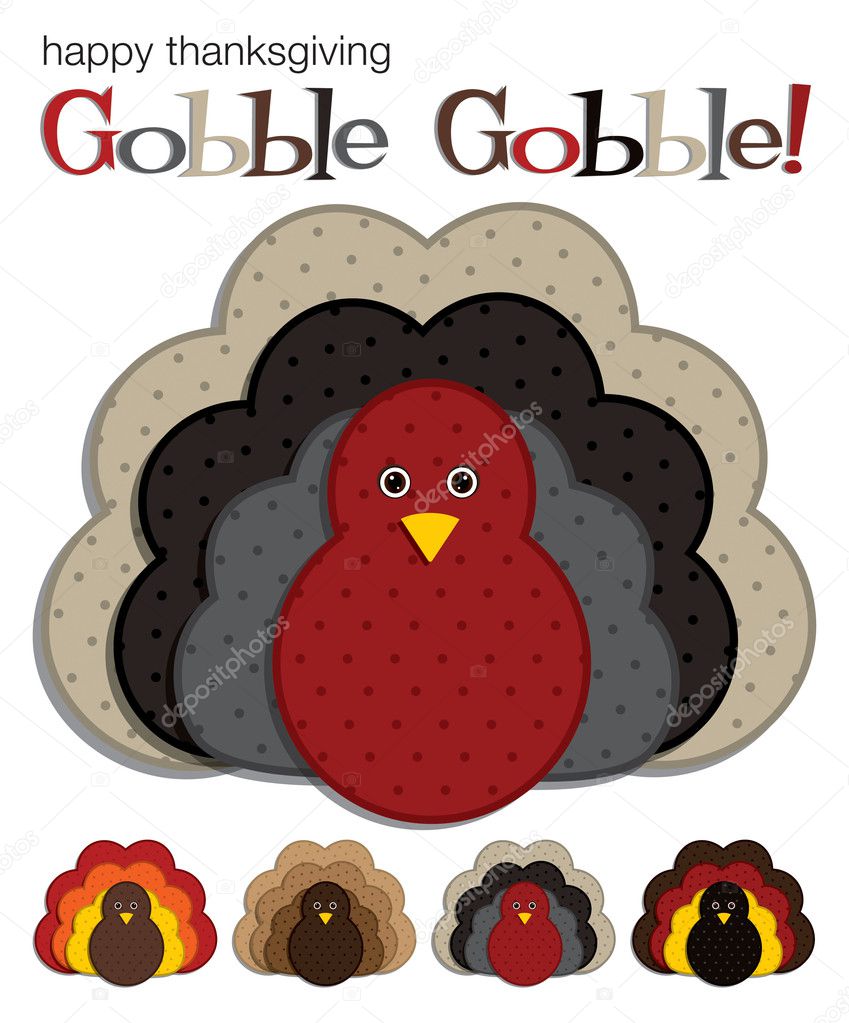 Spotted turkey stickers in vector format.