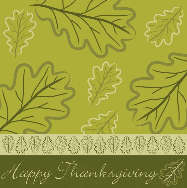 Hand drawn acorn leaf Thanksgiving card in vector format — Stock Vector