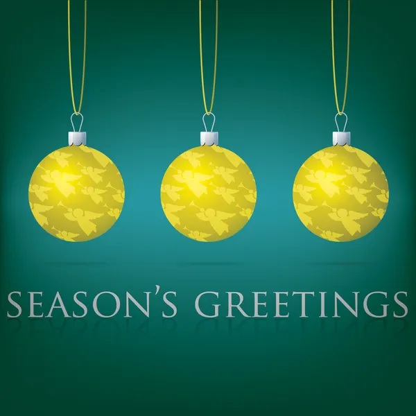 Bright Seasons Greetings bauble card in vector format — Stock Vector