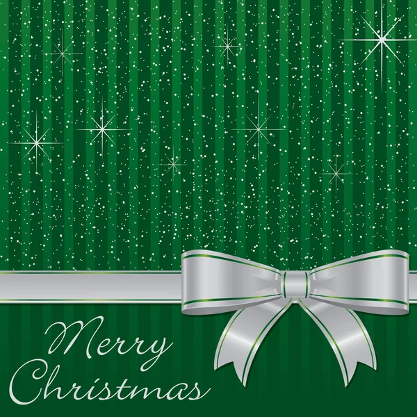緑の弓と受けてクリスマス カード ベクター形式で. — ストックベクタ