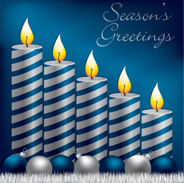 Seasons pozdrowienia świeca, cacko i błyskotka karty w formacie wektorowym — Wektor stockowy