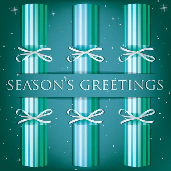 Season 's Greetings stripe cracker card en formato vectorial — Archivo Imágenes Vectoriales