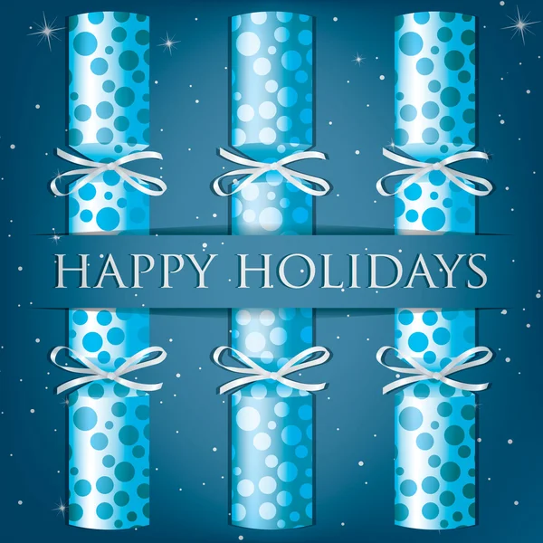 Happy Holidays spotty cracker card in vector format — Stock Vector