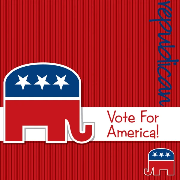 "Głosowanie na Amerykę "republikan karta wyborcza w formacie wektorowym. — Wektor stockowy