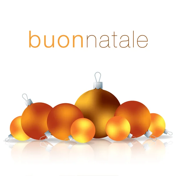 Italian Merry Christmas bauble card in vector format. — Stock Vector