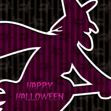 süpürge sopası mutlu Cadılar Bayramı kartı Vektör formatında cadı