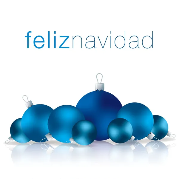 Espanhol Feliz Natal bauble card em formato vetorial . —  Vetores de Stock