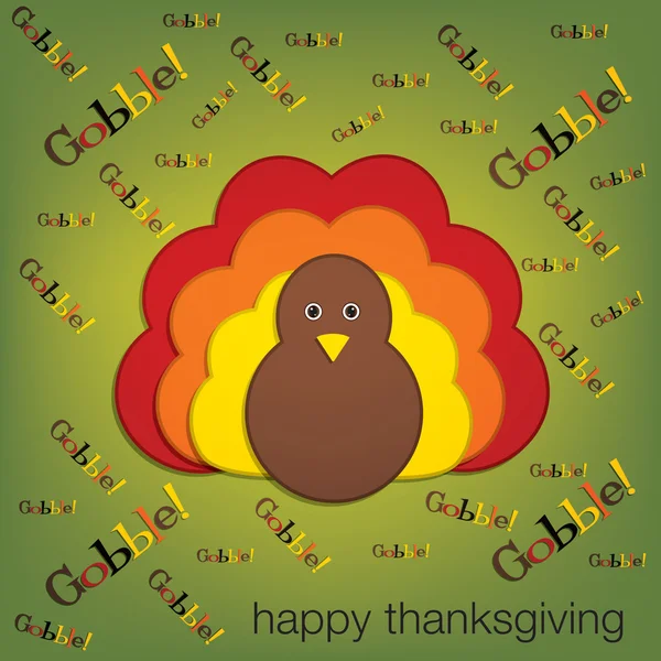 Carte de Thanksgiving de dinde hurlante au format vectoriel — Image vectorielle