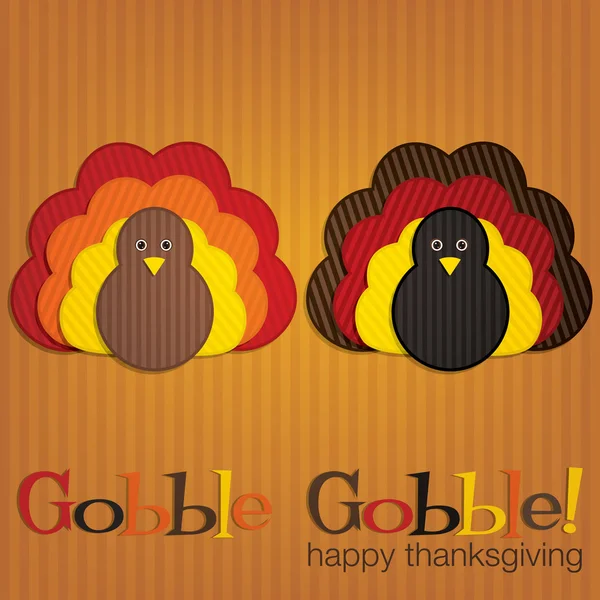 Carte corduroy dinde Thanksgiving au format vectoriel — Image vectorielle