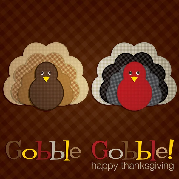Spotty turkey Thanksgiving card in vector format — Stock Vector