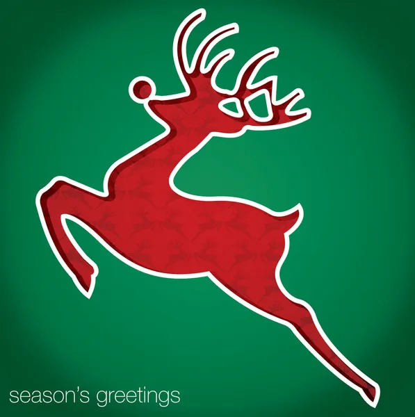 Reindeer Seasons Greetings cut out card in vector format — Stock Vector