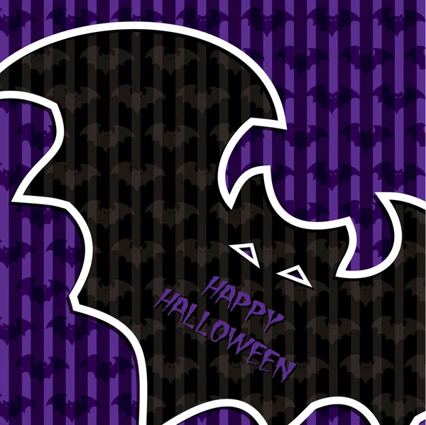 Tarjeta Bat Happy Halloween en formato vectorial . — Vector de stock