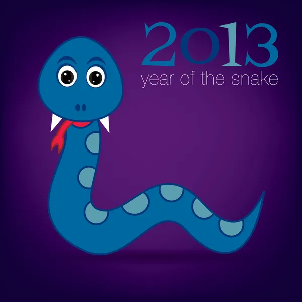 Gelukkig Nieuwjaar snake kaart in vector-formaat — Stockvector