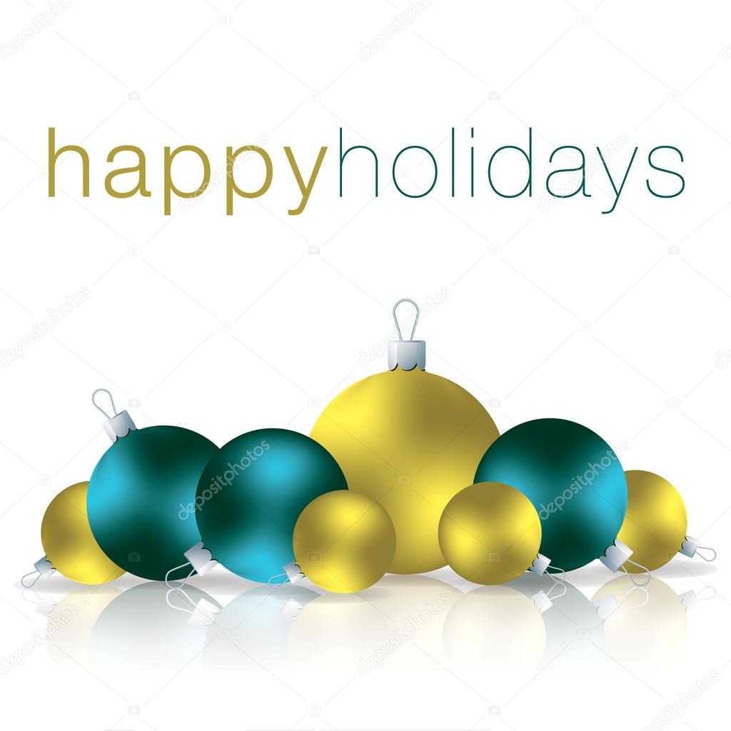 Happy Holidays bauble card in vector format