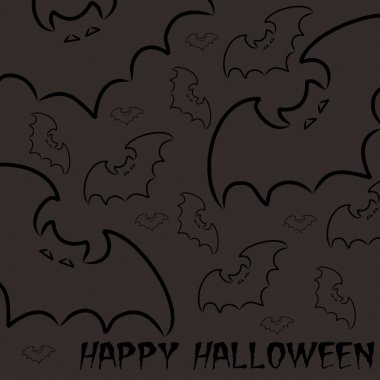 Mutlu Cadılar Bayramı kartı elle çizilmiş Vektör formatında bat