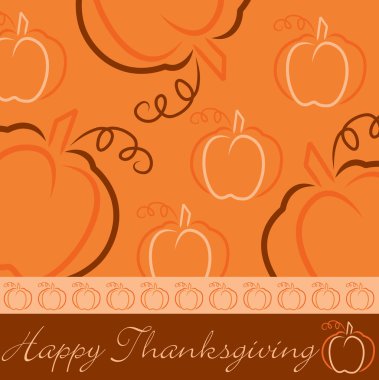 el çizilmiş pumpkin ve maple leaf Şükran günü kartı Vektör formatında