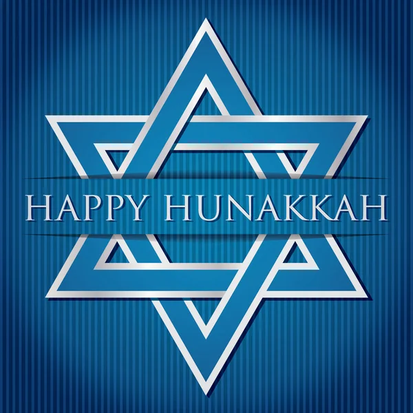 "Happy Hanukkah "blå stjärnan i David kort i vektorformat — Stock vektor