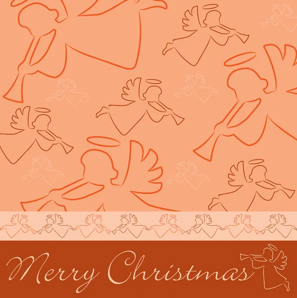 手绘天使"圣诞快乐"卡在矢量格式 — 图库矢量图片
