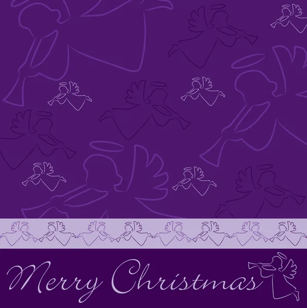 Handgezeichnete Engelskarte "Frohe Weihnachten" im Vektorformat — Stockvektor