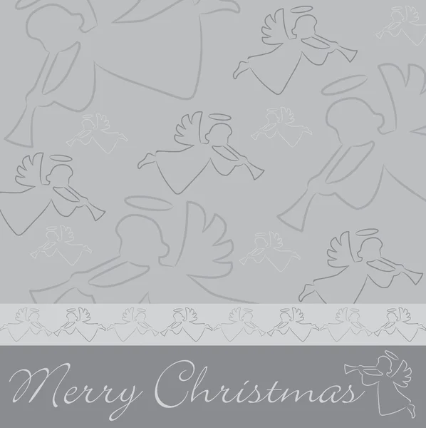 Hand getrokken engel "merry christmas" kaart in vector-formaat — Stockvector