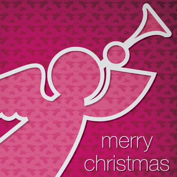 Recortar "Feliz Natal" cartão de anjo em formato vetorial . —  Vetores de Stock