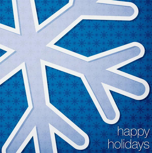 Cortar "Felices Fiestas" tarjeta de copo de nieve en formato vectorial . — Vector de stock