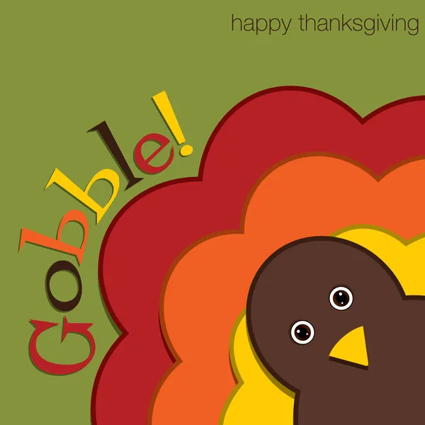 Hiding turkey felt Thanksgiving card in vector format — Stock Vector