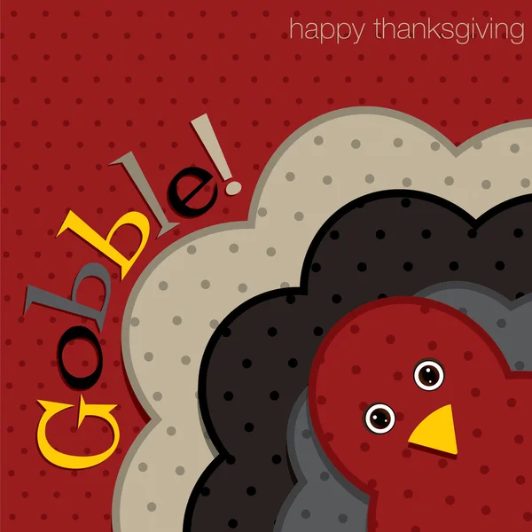 Hiding turkey spotty Thanksgiving card in vector format — Stock Vector