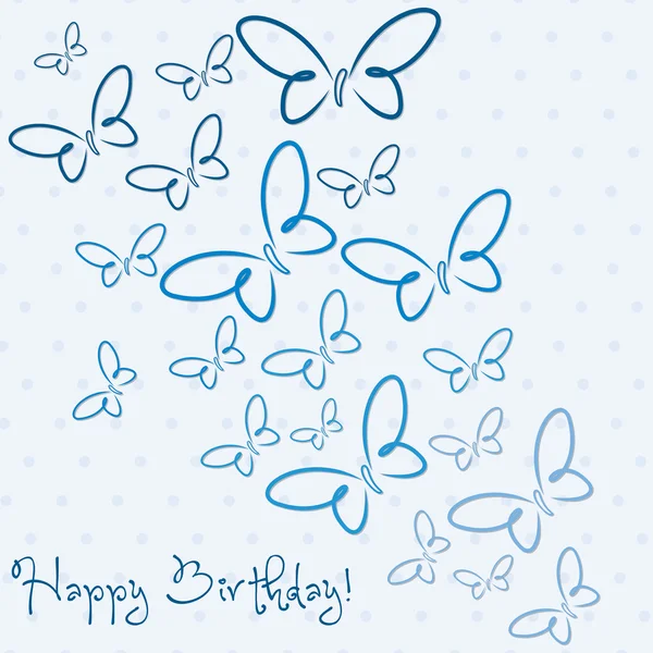 Happy Birthday butterfly card — Stock Vector