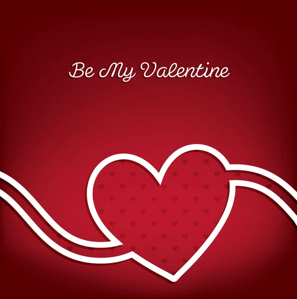 Örvény szív Valentin-napi üdvözlőkártya vektoros formátumban. — Stock Vector