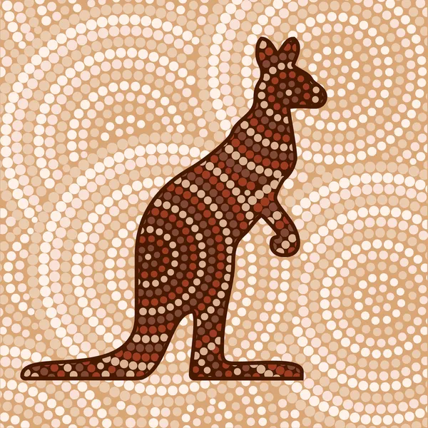 Abstract Aboriginal Kangaroo dot painting in vector format. — Stock Vector