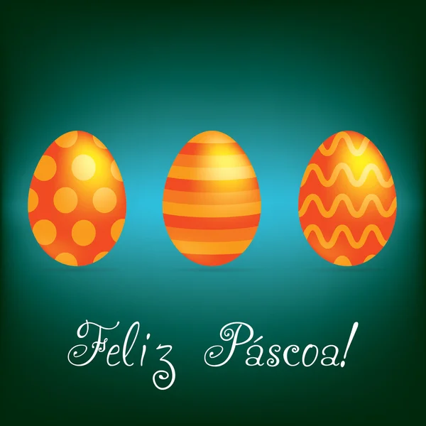 Francés "Feliz Pascua" tarjeta de huevo brillante — Archivo Imágenes Vectoriales