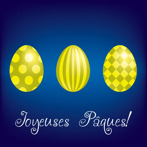 Carta d'uovo luminosa "Buona Pasqua" francese — Vettoriale Stock